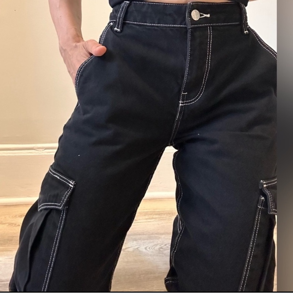 Bershka black cargo pants